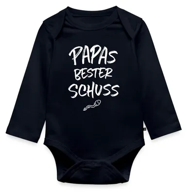 Produktbild von Spreadshirt Papas Bester Schuss Baby Party Tages Baby Body Langarm, 80 (9-12 M.), Navy