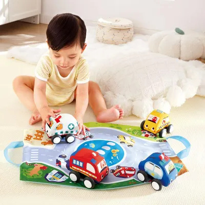 Produktbild von Hape Plüschauto-Set zum Zurückziehen