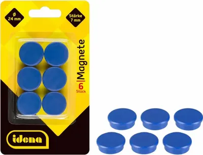 Obrázek produktu pro Idena 377026 6 Idena Magnete blau Ø 2,4 x 0,7 cm