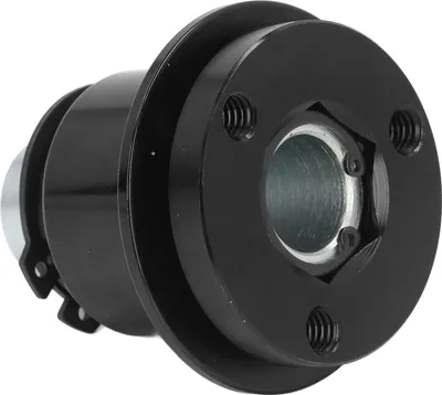 Image de Serrage rapide pour volant de voiture, alliage d'aluminium noir, 3 trous, base à 360 degrés