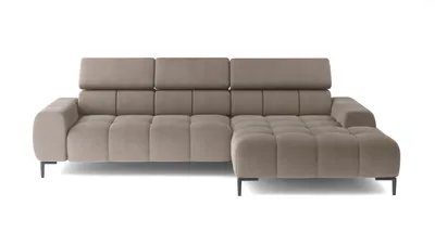 Produktbild von DOMO-HOME Ecksofa PLAZA Mini mit Elektrischer Sitzverstellung 270x177cm | Moderner Stil |Hoher Komfort | Verstellbare Kopfstützen | Bezug Solar in Beige | Farbe hellbraun | Links