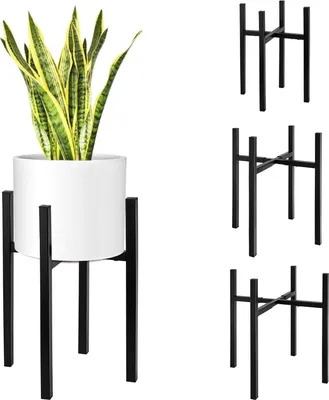 Produktbild von Blumenständer Erweiterbare Breite für 23-37cm, Verstellbare Höhe, Metall Pflanzenhalter, Blumentopfhalter, Topfpflanzenständer schwarz, Blumenhocker