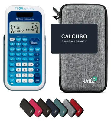 Produktbild von TI-34 MultiView inkl. WYNGS Schutztasche Hellgrau - Wissenschaftlicher Taschenrechner - Basic Set