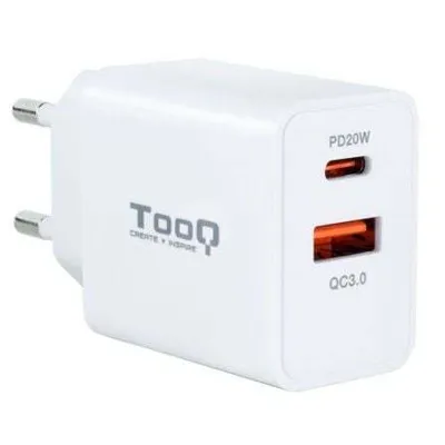 Produktbild von TooQ Wall Charger TQWC-2SC04WT/ 1xUSB Type-C/ 1xUSB/ 20W