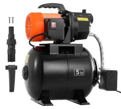 Immagine prodotto di Pompa idraulica domestica SucceBuy da 735 W, 3750 l/h, con serbatoio a pressione da 19 l, prevalenza di 45 m, dotata di sistema automatico di alimentazione dell'acqua e robusta testata in ghisa, ideale per l'irrigazione del giardino e l'approvvigionamento idrico domestico