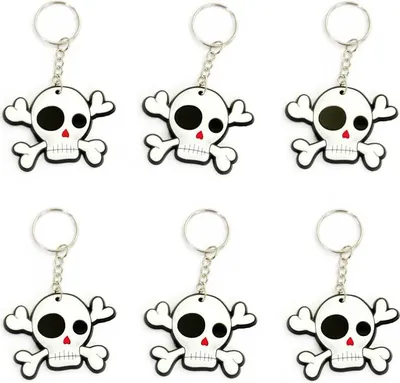 Produktbild von Oblique Unique 6 x Schlüsselanhänger Piraten Totenkopf Anhänger Accessoire Mitgebsel