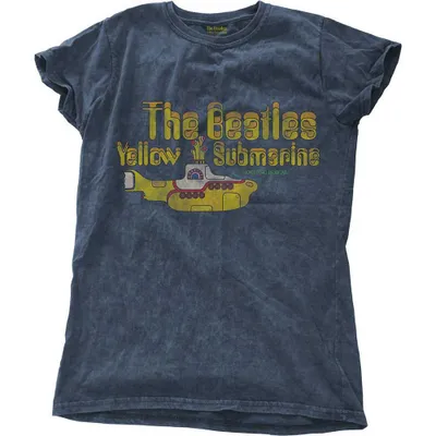 Produktbild von The Beatles Damen Mode T-Shirt: Yellow Submarine Nothing Is Real mit Snow Wash Finishing, X-Large, Blau