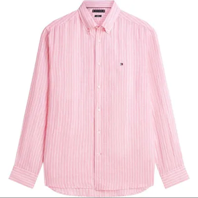 Produktbild von Tommy Hilfiger Hemd rosa 100% Leinen gestreift
