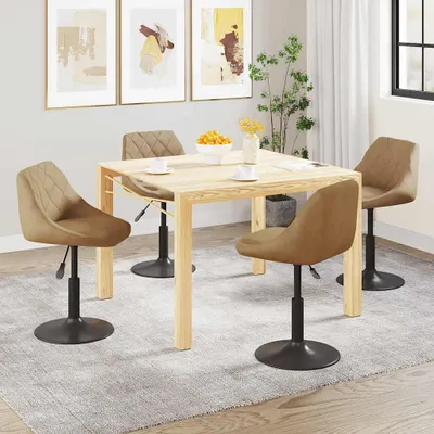 Produktbild von vidaXL Esszimmerstühle 4 Stk. Drehbar Braun Samt