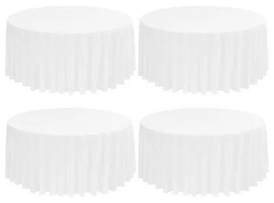 Produktbild von Runde Tischdecke Weiß 275 cm Polyester 4 Stück