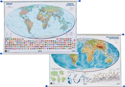 Produktbild von Welt. Politische und physische Karte. Doppelseitige Wandkarte.