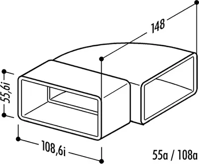 Productafbeelding van Naber N-RBH 100, horizontale buisbocht van 90°, wit - Ventilatietechniek