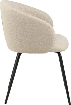 Immagine prodotto di Sedia da pranzo Eleanor con braccioli in tessuto beige.