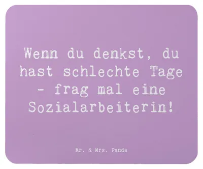 Produktbild von Mr. & Mrs. Panda mauspad laptop Spruch Sozialarbeiterin Stärketage - Lavendeltraum - Geschenk, Humor, Unterstützung, Beratung, Hilfeleistung, Geduld, Beruf, Mousepad, pc