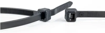 Produktbild von WKK 110196071, Abreißbarer Kabelbinder, Kunststoff, Schwarz, 7,6 cm, V2, -40 - 85 °C