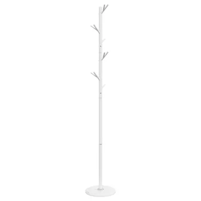 Obrázok produktu pre vidaXL Vešiak na kabáty Biely 175 cm Práškovo lakované železo