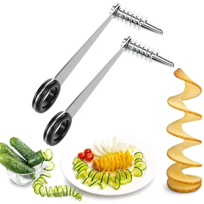 Spiralschneider 2er-Set, Edelstahl, für Kartoffeln & Gemüse