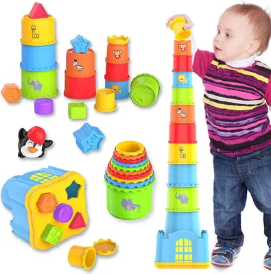 Image de Tour d'empilage pour bébé, gobelets à empiler, à partir de 1 an