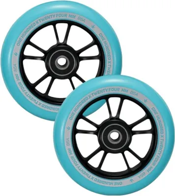 Obrázek produktu pro Kola na koloběžku – 10 paprsků – 100 mm – černá/tyrkysová – Curb Skateboards