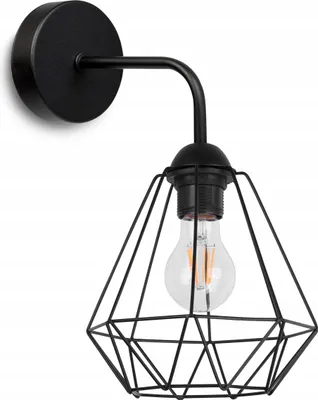 Produktbild von Elegante Retro Wandleuchte Wire Schwarz Loft