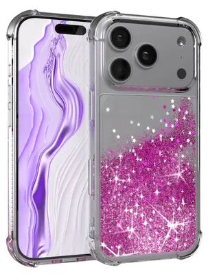 Produktbild von EAZY CASE - Glitzer Hülle kompatibel mit Apple iPhone 18 Pro Glitzer Schutzhülle, Soft Case, Backcover Transparent mit Motiv