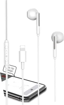 Zdjęcie produktu dla Słuchawki douszne COFI do iPhone'a z pilotem i mikrofonem do iPhone'a białe
