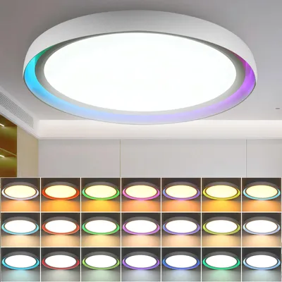 Obrázek produktu pro LED stropní svítidlo – Plafond – 27 W – dálkové ovládání – stmívatelné – RGB podsvícení – nástěnná montáž – 33 cm – bílá
