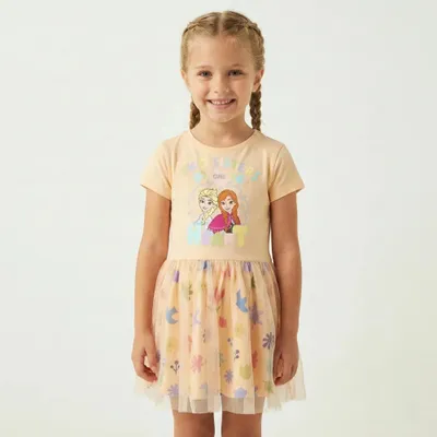 Produktbild von Disney Die Eiskönigin Elsa Kinder Mädchen Tüllkleid Sommerkleid Kleid – Orange / 104