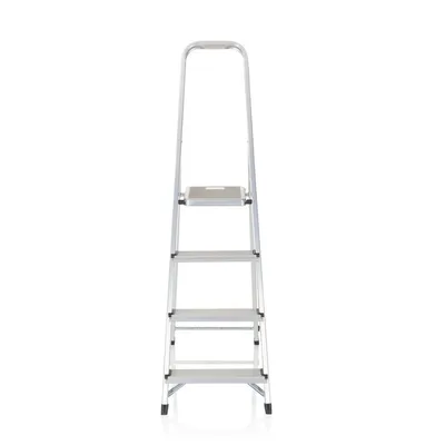 Obrázek produktu pro hjh OFFICE skládací žebřík 4 stupně SOLID II hliníkový skládací žebřík, štafle, žebřík pro domácnost, nosnost do 150 kg