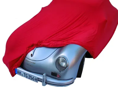 Produktbild von Hochwertige Stretch Schutzhülle Schutzhaube Plane Indoor innen rot Größe M bis 4,30 Meter Oldtimer Winterschutz