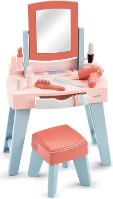 Produktbild von Frisiertisch für Kinder Ecoiffier Ma Premiere, 11 Zubehörteile, 12-36 Monate, Mit Spiegel, Hocker und Schublade