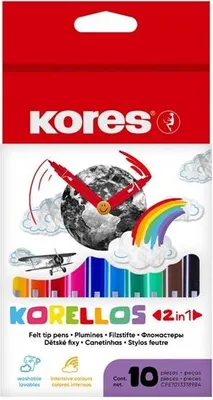 Immagine prodotto di Kores Korello 2in1 duo penne a punta in fibra, confezione da 10 pezzi