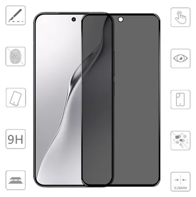 Obrázok produktu pre Ochranná fólia na displej Xiaomi 15, 2x 2,5D, 0,26 mm, tvrdené sklo, ochrana proti zvedavým pohľadom