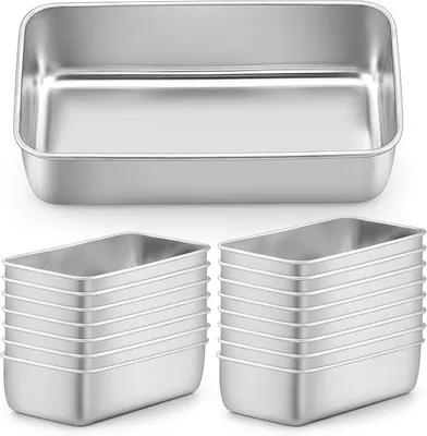 Imagen del producto de Molde para hornear de acero inoxidable Silecomplaza, 22,9 x 12,7 cm, juego de 16 piezas