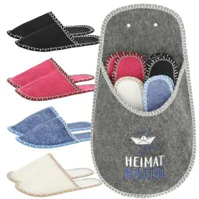 Produktbild von Gäste Pantoffeln Hausschuh Set Gästehausschuhe Gästepantoffeln Gästeschuhe im Set 1 Set Heimat Hafen