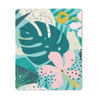 Produktbild von MuchoWow® Mauspad Mousepad Pflanzen - Illustration - Pastell - Kinder - Mädchen - Kinder 30x40 cm - Mousepads - Maus Mat - Pad - Mausunterlage - Mausmatten