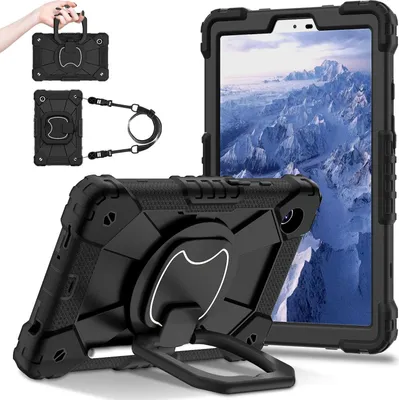 Obrázok produktu pre Hybridné puzdro Robot pre Samsung Galaxy Tab A11 s držiakom a ramenným popruhom čierne