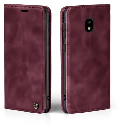 Produktbild von Handy Hülle für Samsung Galaxy J5 2017 Klapphülle Bookcase Flip Cover Handy Tasche Etui Farbe: Weinrot