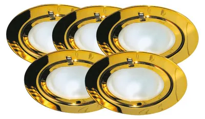 Produktbild von Paulmann Möbel Einbauleuchten Set Klipp Klapp 5x20W 105VA 230/12V G4 72mm Gold/Stahlblech/Glas