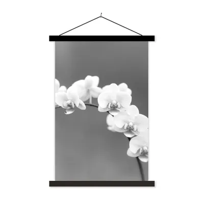 Produktbild von MuchoWow® Textilposter Orchidee - Blumen - Pflanze - Weiß - Lila 40x60 cm mit schwarzem Rahmen - Wanddekorationen