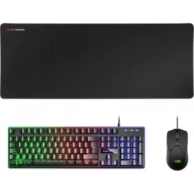 Zdjęcie produktu dla Klawiatura i mysz do gier Mars Gaming MCPXBES Black Qwerty Spanish
