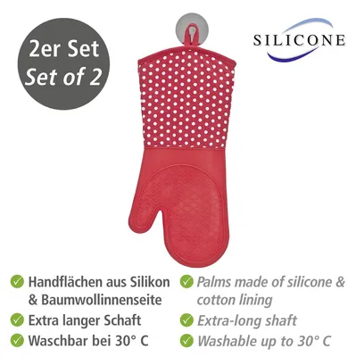 Produktbild von Topfhandschuhe Silikon Rot