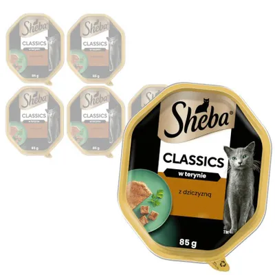 Zdjęcie produktu dla Sheba Classics Tacka 6x85g Mokra Karma Pełnoporcjowa Dla Kota Z Dziczyzną W Terynie