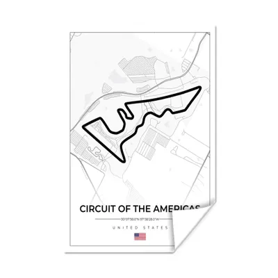 Produktbild von MuchoWow® Poster Amerika - Rennstrecke - Formel 1 - Circuit of the Americas - Rennsport - Weiß 80x120 cm - Papierdruck