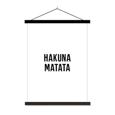 Produktbild von MuchoWow® Textilposter Zitate - Hakuna matata - Kinder - Baby - Text 40x53 cm mit schwarzem Rahmen - Abbildung