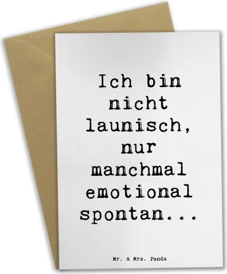 Produktbild von Mr. & Mrs. Panda Glückwunschkarte Spruch Emotionen ausdrücken - Weiß - Geschenk, weihnachtskarten, Spontanität, Vertrauem, dankeskarten, osterkarten, glückwunschkarten