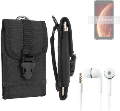 Produktbild von K-S-Trade Holster Schutz Hülle kompatibel mit Blackview BV4900 Gürteltasche Handy Hülle Tasche outdoor Seitentasche schwarz 1x + Kopfhörer