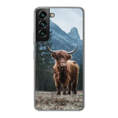 Produktbild von MuchoWow® Handyhülle Schutzhülle Hülle für Samsung Galaxy S22 Plus Schottische Highlander - Berg - Landschaft - Bäume - Kuh - Natur Silikon Softcase Handy Hülle - Schutzabdeckung
