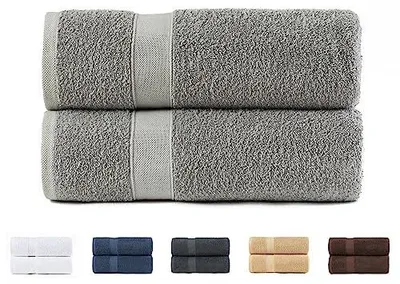 Produktbild von Todocama 2 große Badetücher 100% Baumwolle 550g/m² weich saugfähig 100x150cm