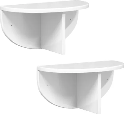 Zdjęcie produktu dla vidaXL Półka ścienna 2 szt. biały wysoki połysk 38 x 19 x 19 cm materiał drewnopochodny